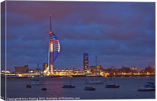 Spinnaker in Red, White and Blue Canvas Print by Alice Gosling