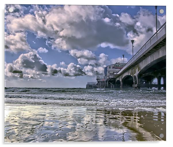 Bournemouth Beach and Pier Acrylic by Jennie Franklin