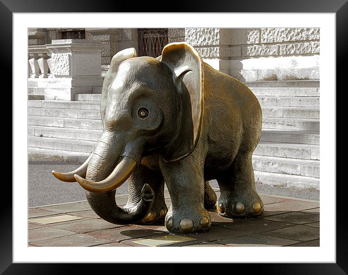 The Brass Elephant Of Vienna Framed Mounted Print by Gary Barratt