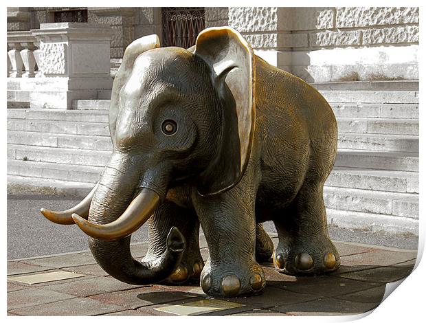 The Brass Elephant Of Vienna Print by Gary Barratt