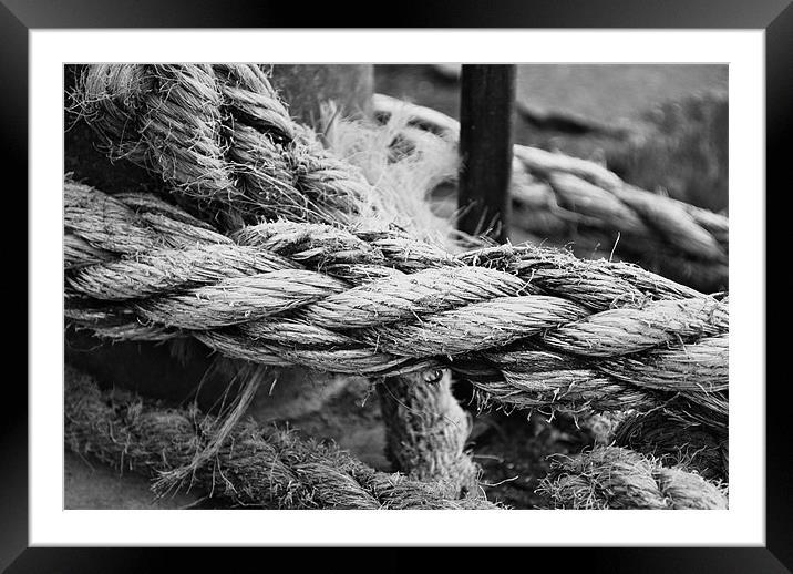 Mooring Rope Framed Mounted Print by barnabas whiting