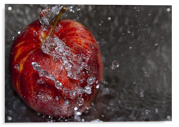 Apple Splash Acrylic by Zenab Ahmed
