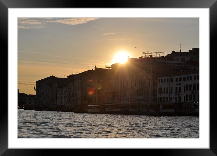 Venice Sunset Framed Mounted Print by barnabas whiting