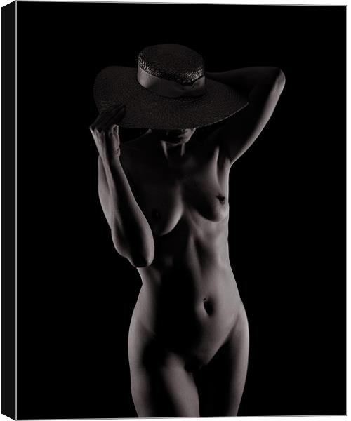 Art nude female in hat Canvas Print by Steven Clements LNPS
