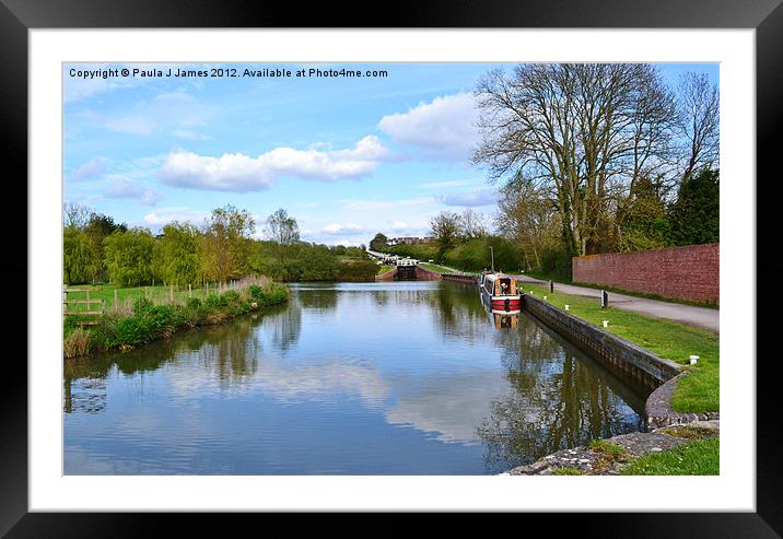 Kennet & Avon Canal, Caen Hill Locks Framed Mounted Print by Paula J James