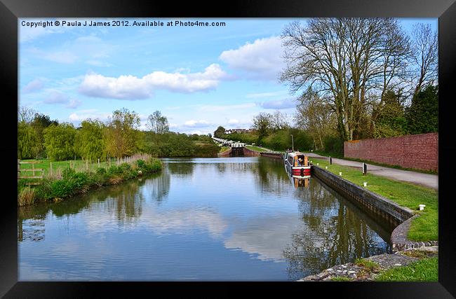 Kennet & Avon Canal, Caen Hill Locks Framed Print by Paula J James