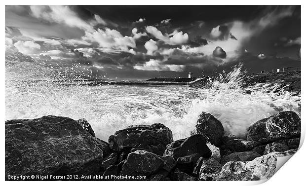 Burry Port splash Print by Creative Photography Wales