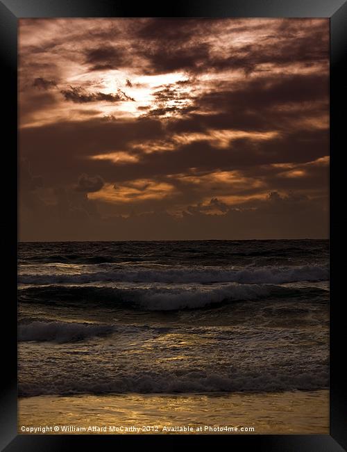 Golden Bay Sunset Framed Print by William AttardMcCarthy