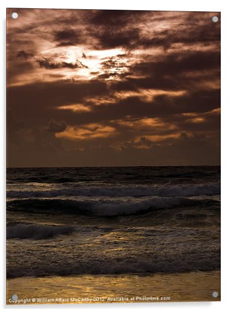 Golden Bay Sunset Acrylic by William AttardMcCarthy