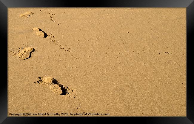 Sand Footsteps Framed Print by William AttardMcCarthy