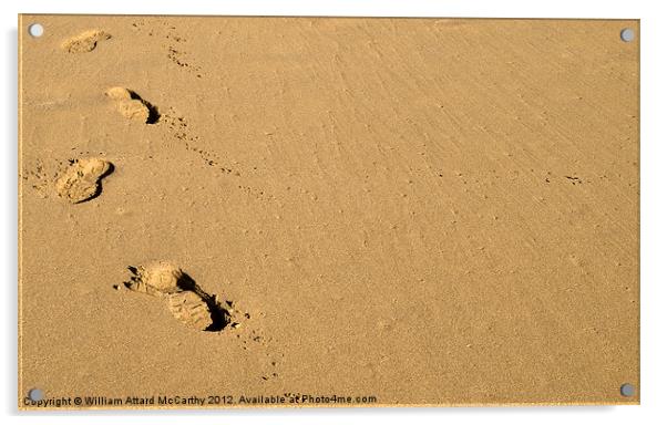 Sand Footsteps Acrylic by William AttardMcCarthy