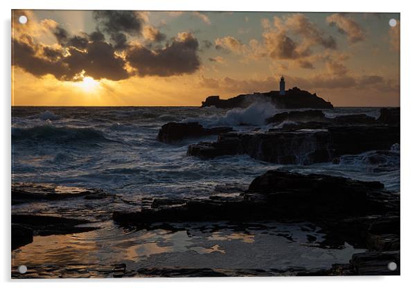 Godrevy Lighthouse Acrylic by Thomas Schaeffer