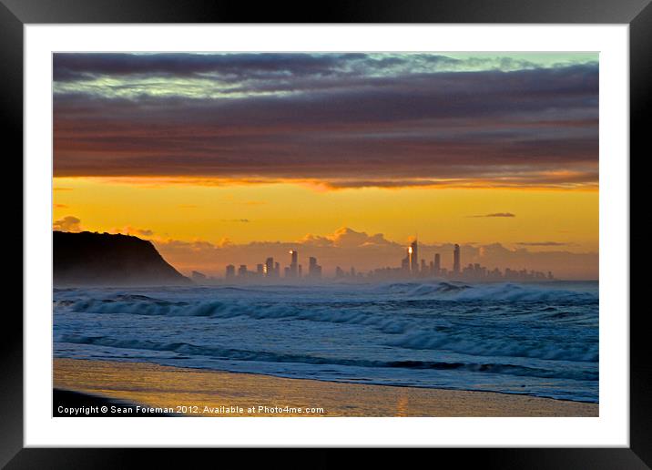 Surfer's Paradise Framed Mounted Print by Sean Foreman