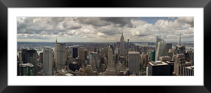 Downtown New York panorama Framed Mounted Print by Gary Eason