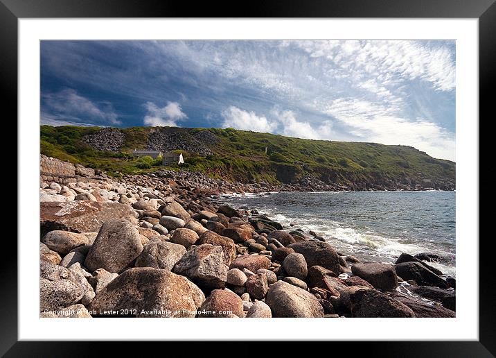 Lamorna Cove. Framed Mounted Print by Rob Lester