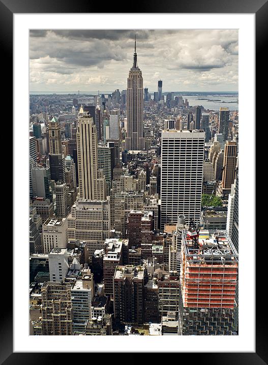 New York Midtown skyscrapers Framed Mounted Print by Gary Eason
