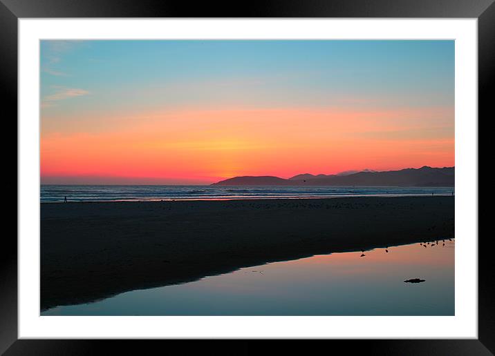Sunset at Pismo Framed Mounted Print by Lena Ghadessi