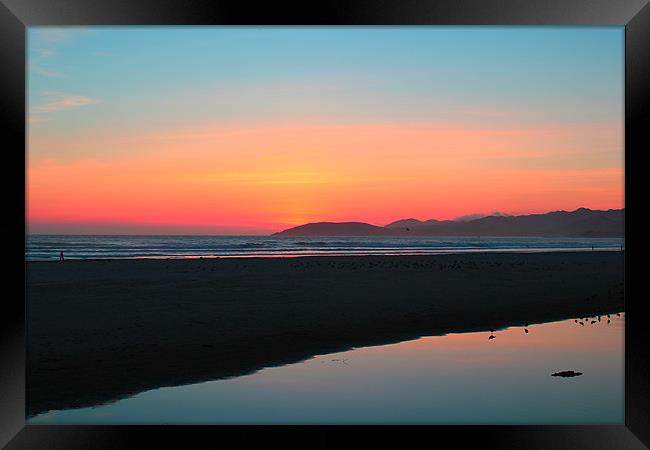 Sunset at Pismo Framed Print by Lena Ghadessi