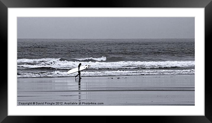 Surfer Framed Mounted Print by David Pringle