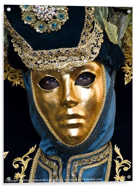 Venetian Mask Acrylic by William AttardMcCarthy