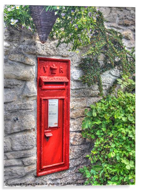 Victorian Wall Post Box Acrylic by Nicola Clark