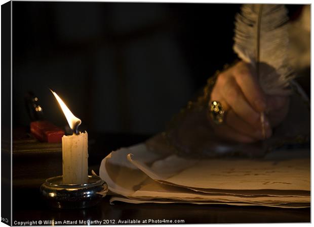 Candlelight &  Quill Canvas Print by William AttardMcCarthy
