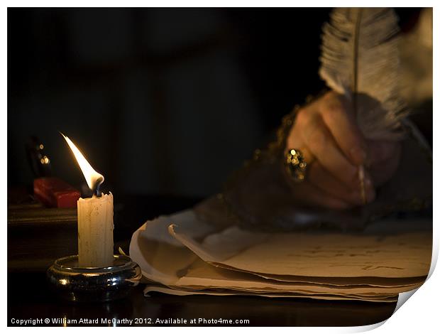 Candlelight &  Quill Print by William AttardMcCarthy