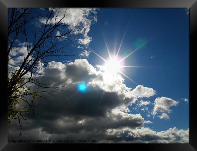 Sun and Clouds Framed Print by Donna Duclos