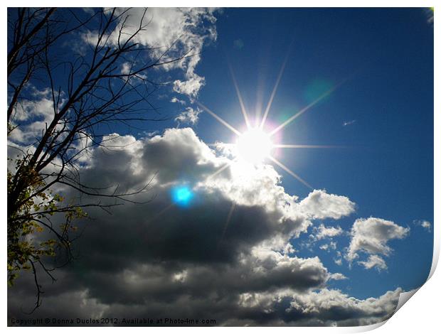 Sun and Clouds Print by Donna Duclos