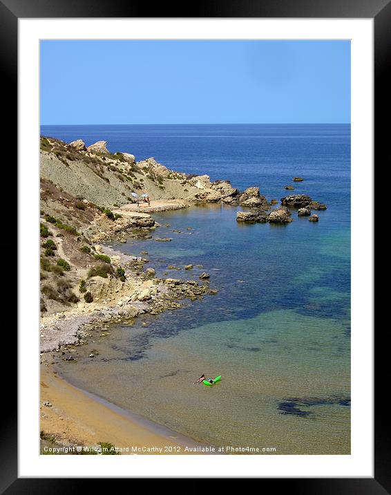 Malta Beach Framed Mounted Print by William AttardMcCarthy