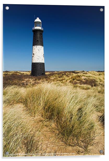 Spurn Lighthouse Acrylic by Richard Peck