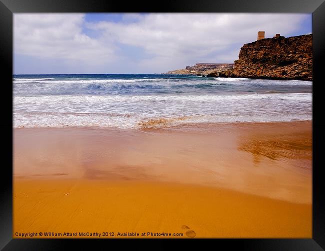 Ghajn Tuffieha Bay Framed Print by William AttardMcCarthy