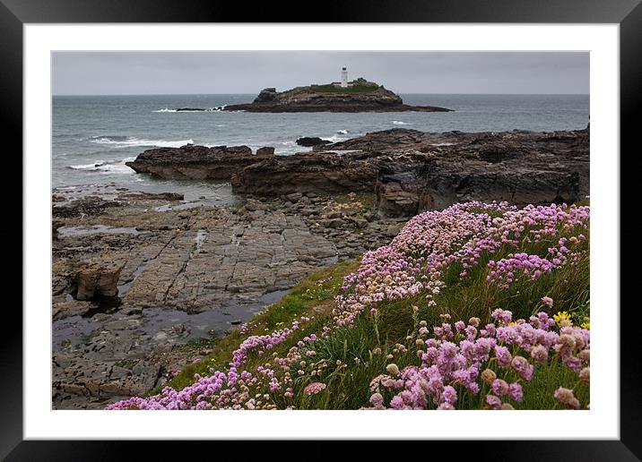 Cornish rocky coast near Gwithian Framed Mounted Print by Thomas Schaeffer