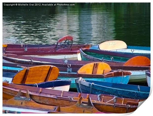 Boats, Boats and More Boats Print by Michelle Orai
