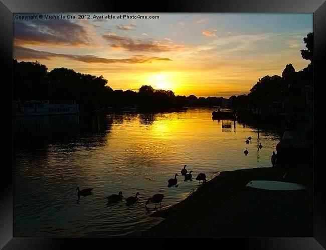 Sunset on the Thames Framed Print by Michelle Orai