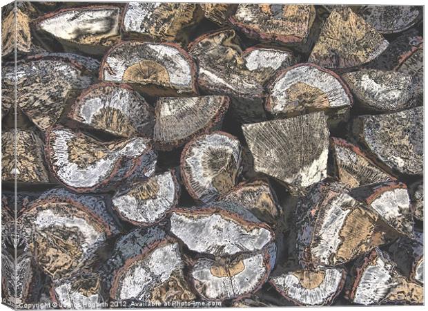 Abstract Log Pile Canvas Print by James Hogarth