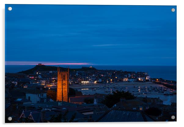 St.Ives at blue hour Acrylic by Thomas Schaeffer