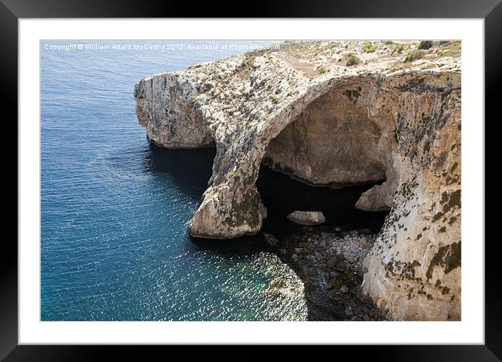 Blue Grotto Framed Mounted Print by William AttardMcCarthy