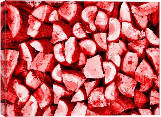 Red Logs Canvas Print by James Hogarth