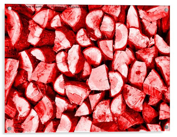 Red Logs Acrylic by James Hogarth