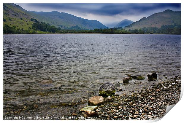 Low cloud on Ullswater Print by Catherine Fowler