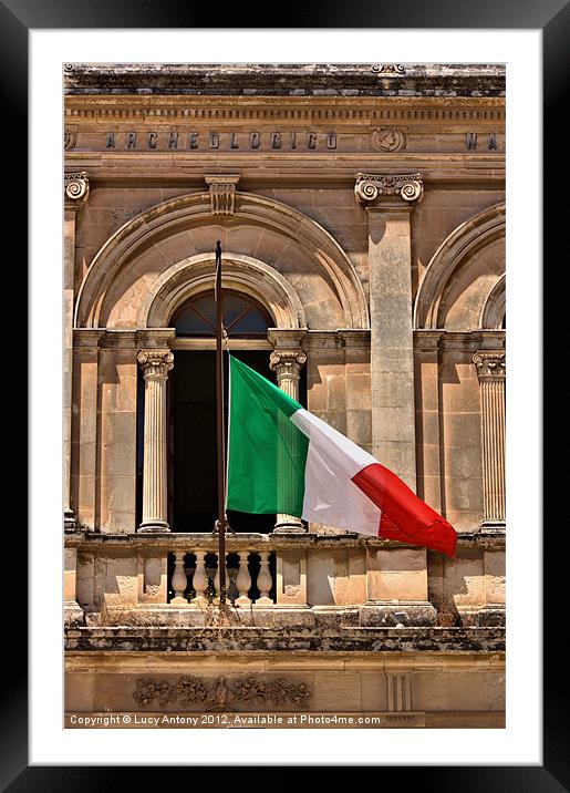 Italian flag Framed Mounted Print by Lucy Antony