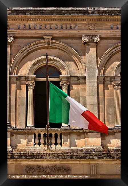 Italian flag Framed Print by Lucy Antony