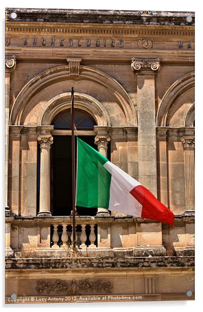 Italian flag Acrylic by Lucy Antony