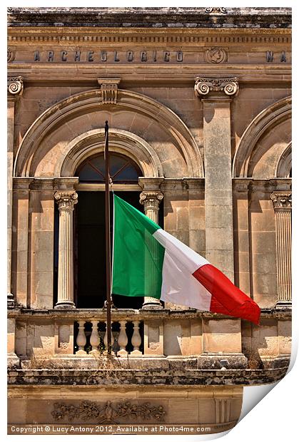 Italian flag Print by Lucy Antony