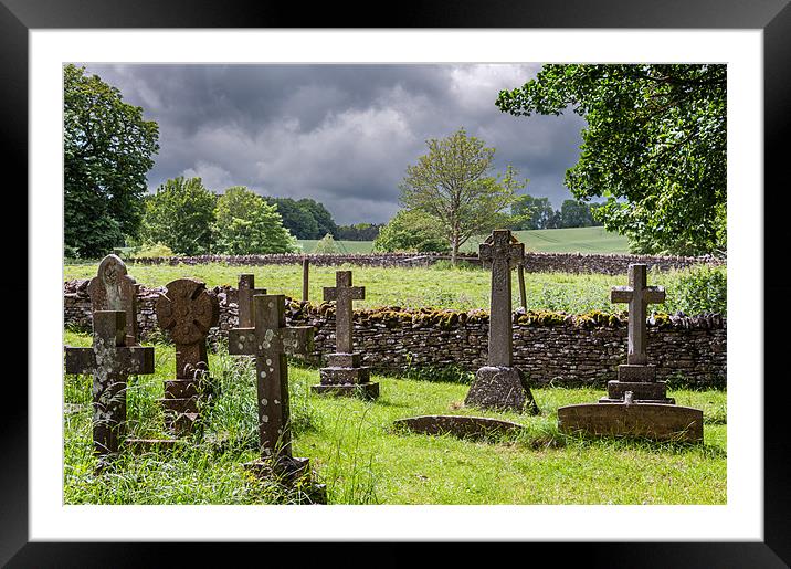 Upper Slaughter Churchyard Framed Mounted Print by Stephen Mole
