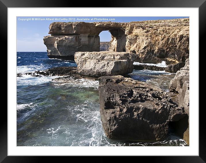 The Azure Window and Blue Hole Framed Mounted Print by William AttardMcCarthy