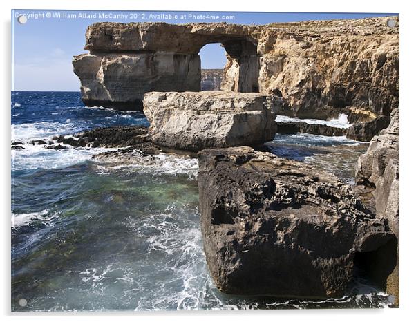 The Azure Window and Blue Hole Acrylic by William AttardMcCarthy