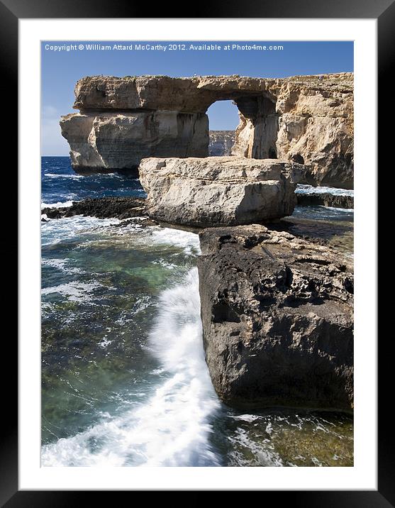 The Azure Window and Blue Hole Framed Mounted Print by William AttardMcCarthy