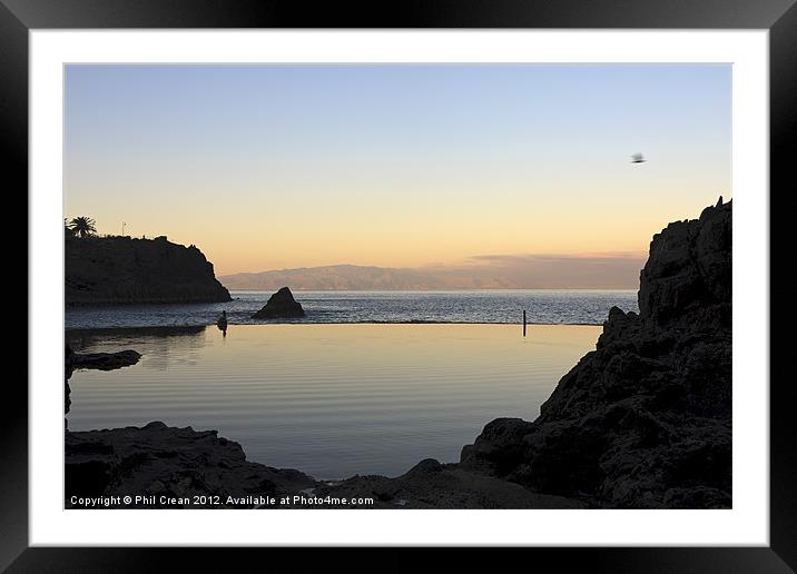 Rock pool at dawn, Crab Island, Tenerife Framed Mounted Print by Phil Crean